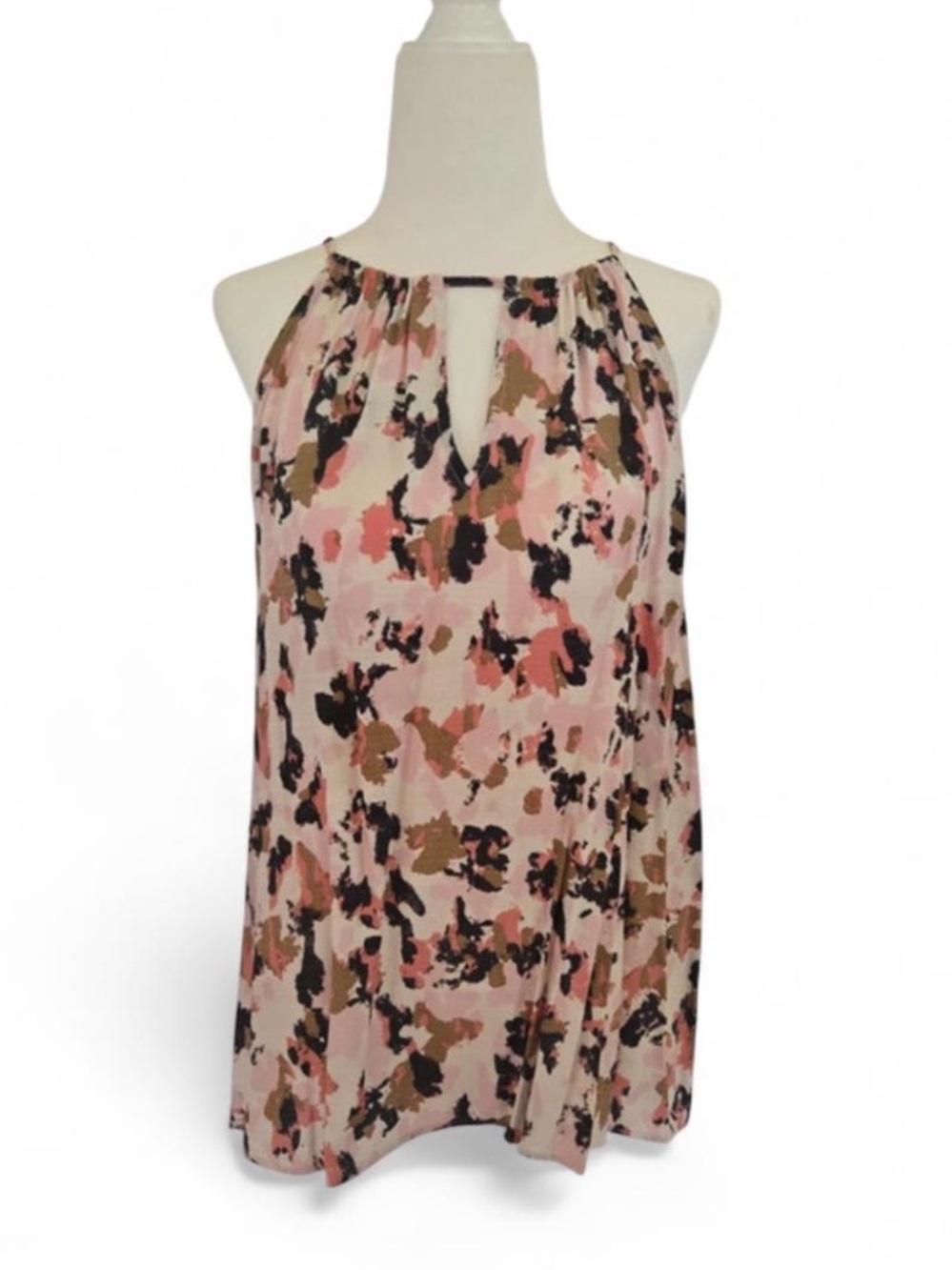 Nine West graphic halter tank top, modern, fluid halter silhouette, size L NWT - Picture 1 of 4